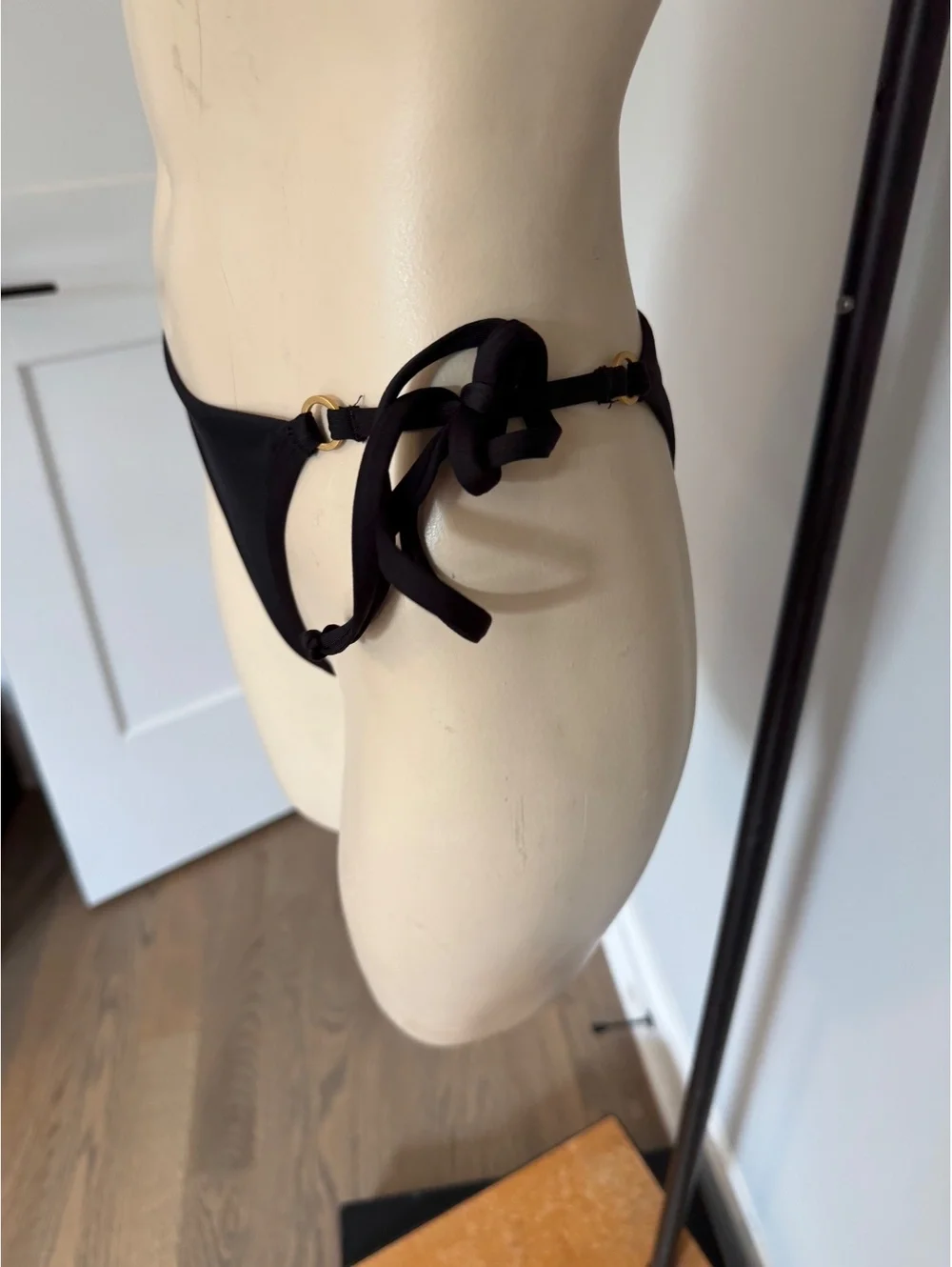 L*Space Black Tanga Cut Bikini Bottoms - Size M